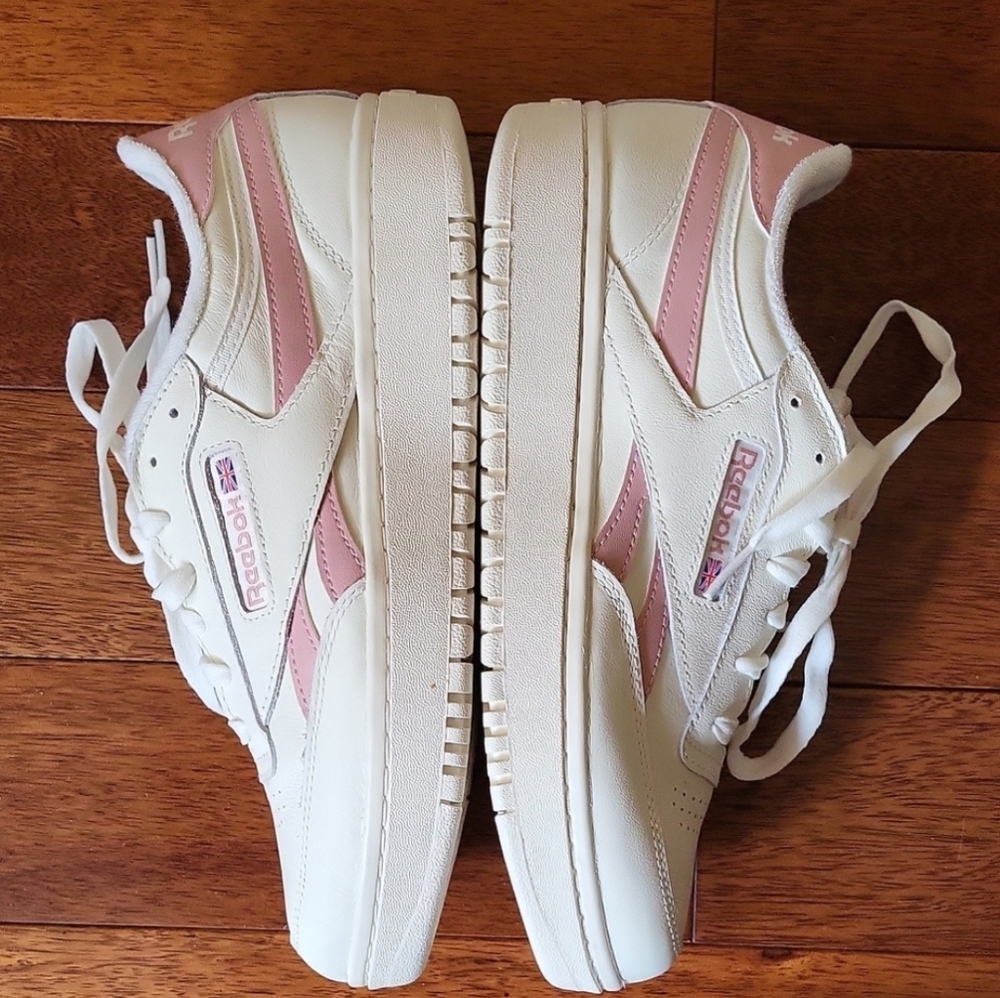 Reebok Club C Double Revenge Classic White and Pink Sneakers - Picture 8 of 14